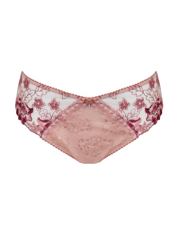 Pour Moi Sofia Embroidered Lace Brief Soft Pink/Mulberry