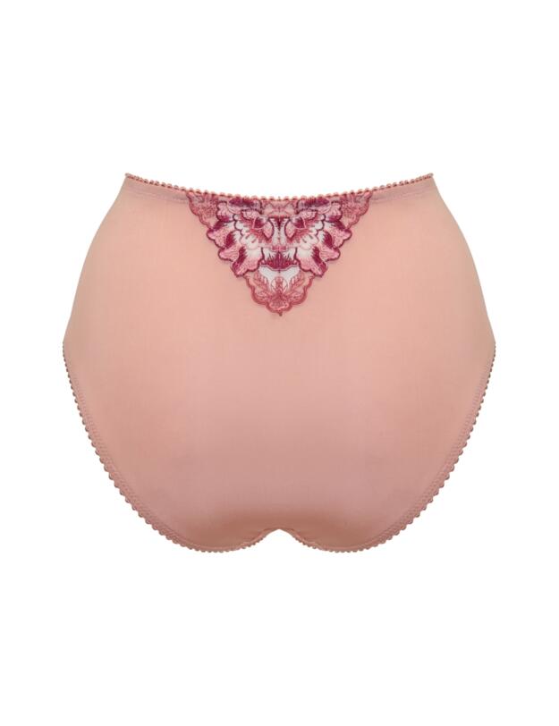 3834 Pour Moi Sofia Lace Embroidered Deep Brief - 3834 Soft Pink/Mulberry