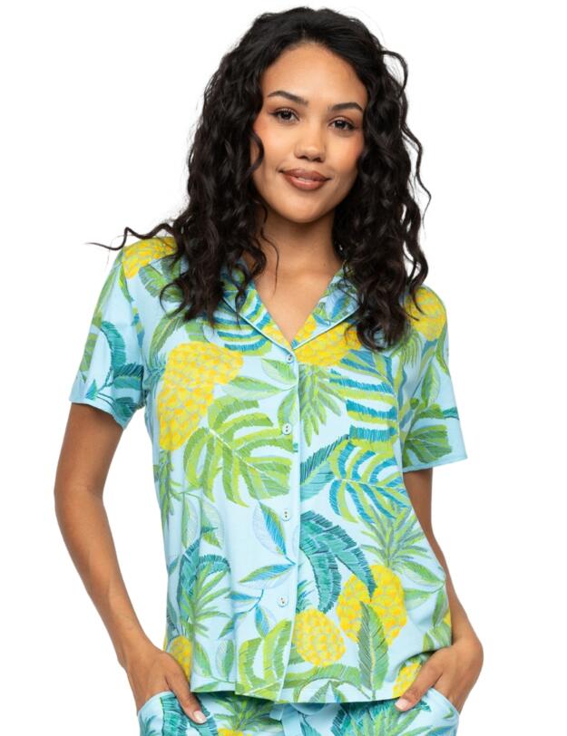 Cybjerjammies Paige Jersey Pyjama Top Light Blue Mix 