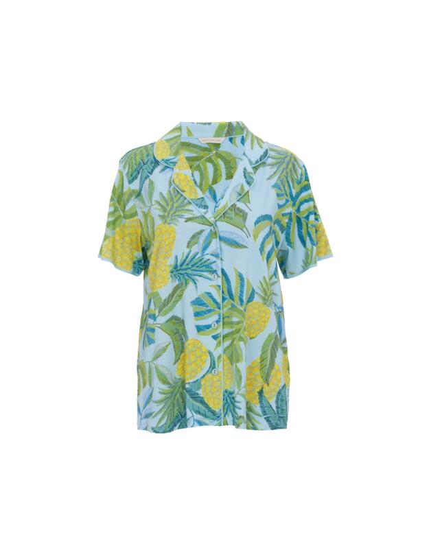 Cybjerjammies Paige Jersey Pyjama Top Light Blue Mix 