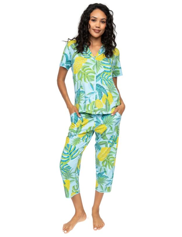 Cybjerjammies Paige Jersey Pyjama Top Light Blue Mix 