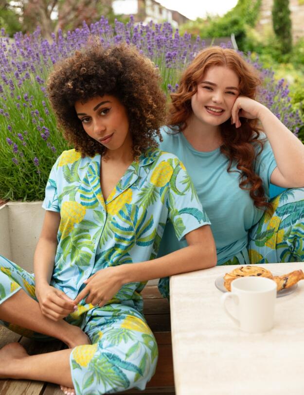 Cybjerjammies Paige Jersey Pyjama Top Light Blue Mix 