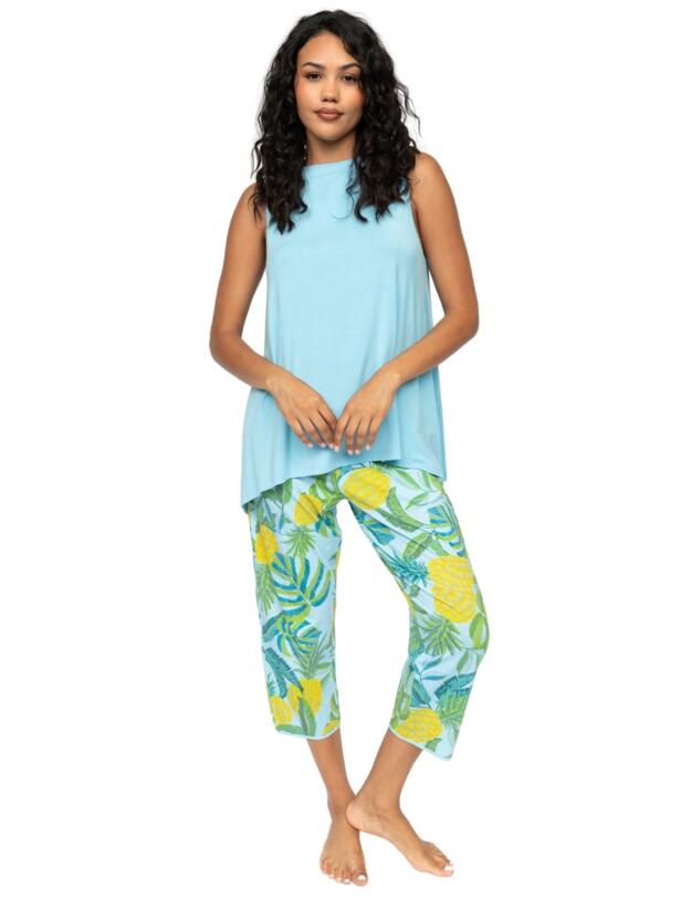 Cyberjammies Paige Jersey Pyjama Bottoms Light Blue Mix 