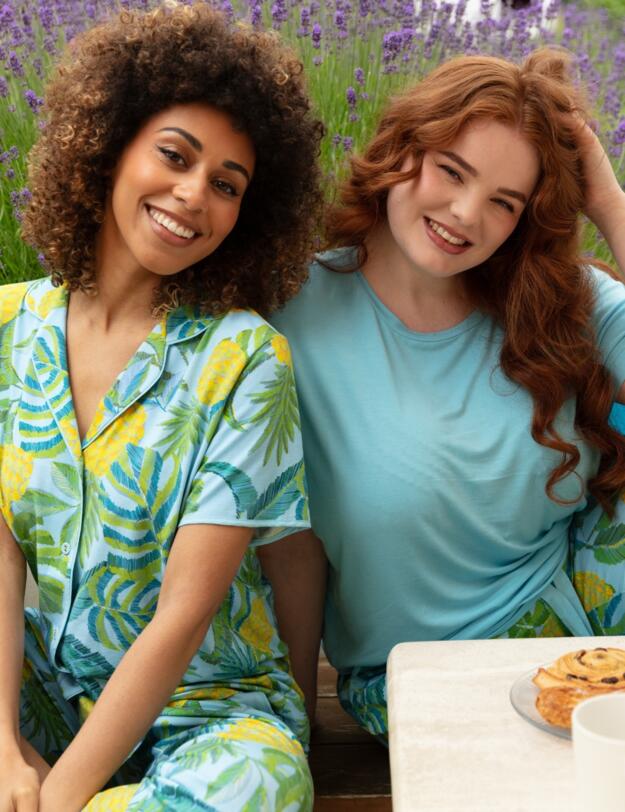 Cyberjammies Paige Jersey Pyjama Bottoms Light Blue Mix 