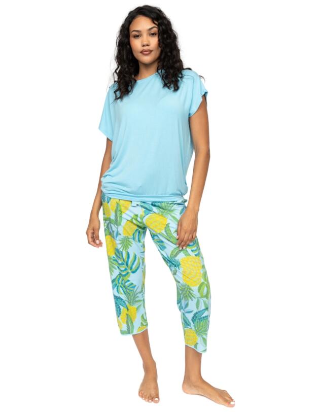 Cyberjammies Paige Jersey Pyjama Bottoms Light Blue Mix 