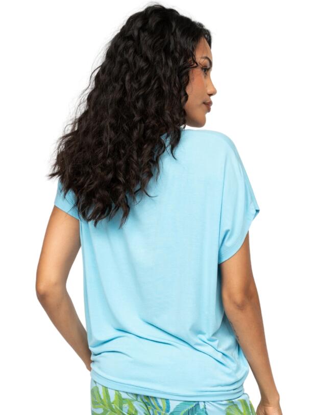 Cyberjammies Paige Slouch Jersey Pyjama Top Light Blue 