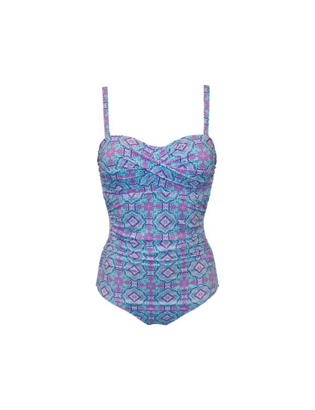 Pour Moi Santa Monica Strapless Tummy Control Swimsuit Aquaburst