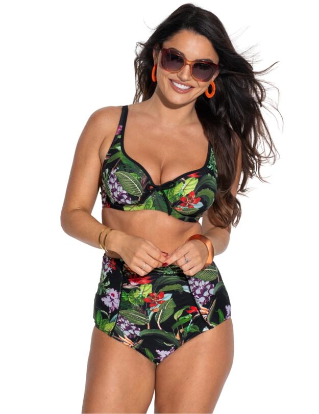 Pour Moi Palermo Underwired Bikini Top Black Tropical