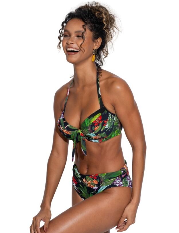 Pour Moi Palermo Foldover Bikini Brief Black Tropical