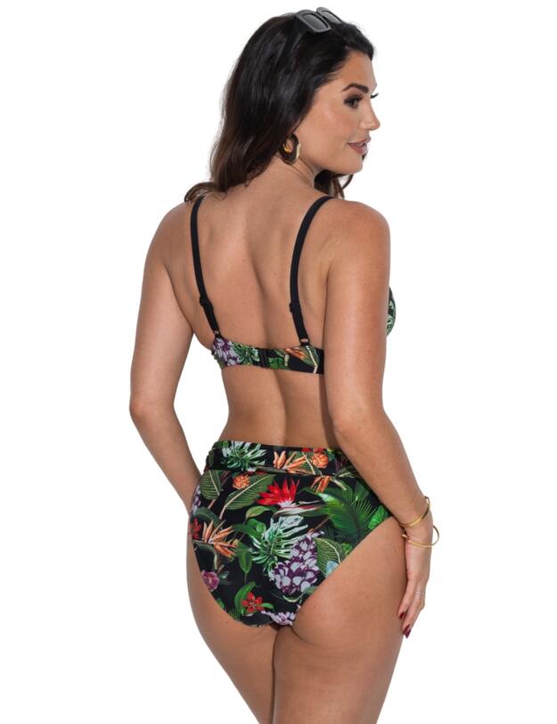 Pour Moi Palermo Foldover Bikini Brief Black Tropical