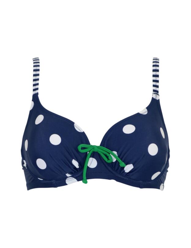 Pour Moi Beach House Underwired Bikini Top Navy/Green