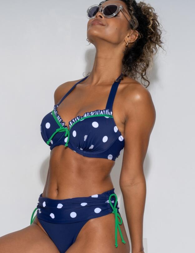 Pour Moi Beach House Fold Over Bikini Brief Navy/Green
