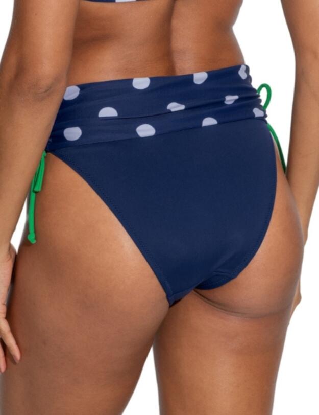 Pour Moi Beach House Fold Over Bikini Brief Navy/Green