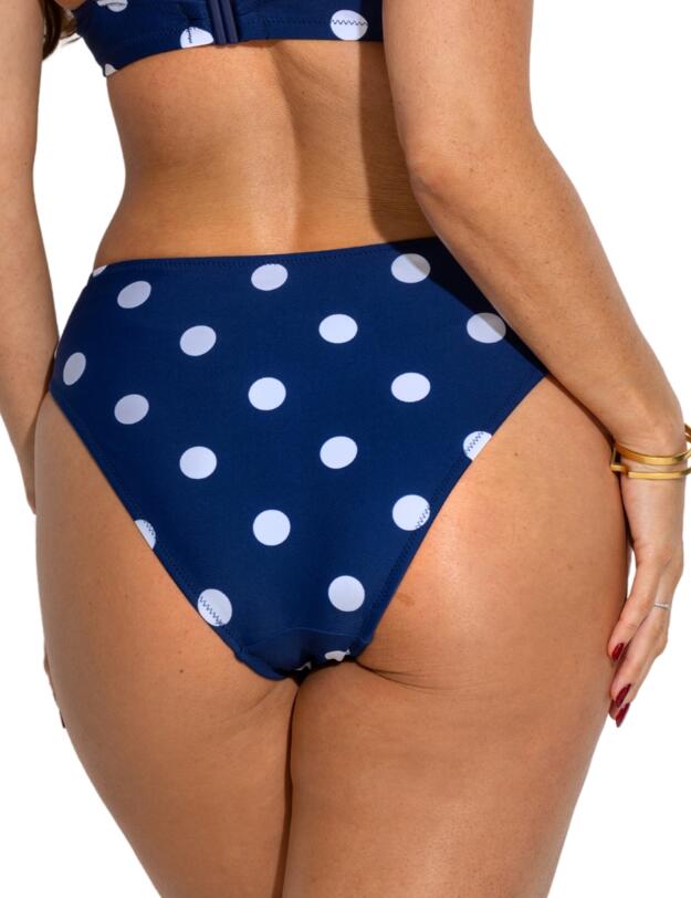 Pour Moi Beach House Frill Tab Bikini Brief Navy/Green 