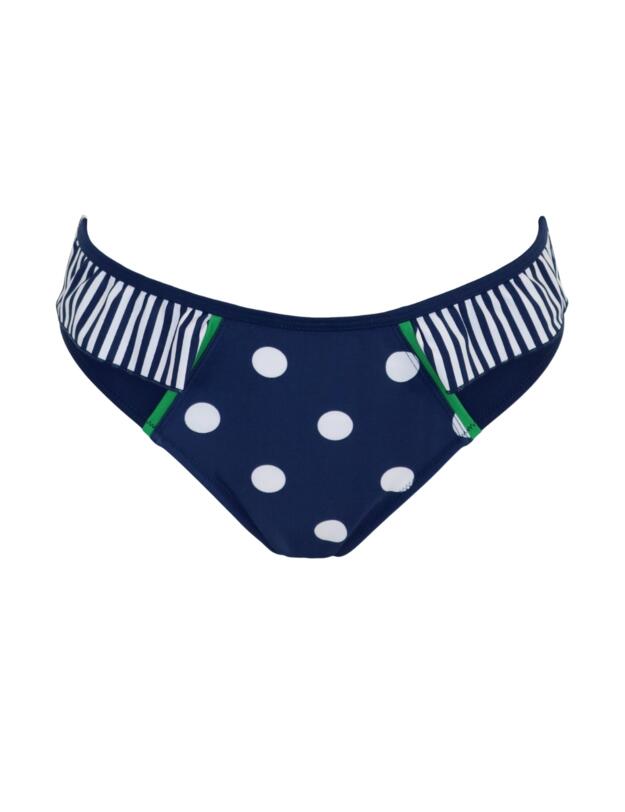 Pour Moi Beach House Frill Tab Bikini Brief Navy/Green 