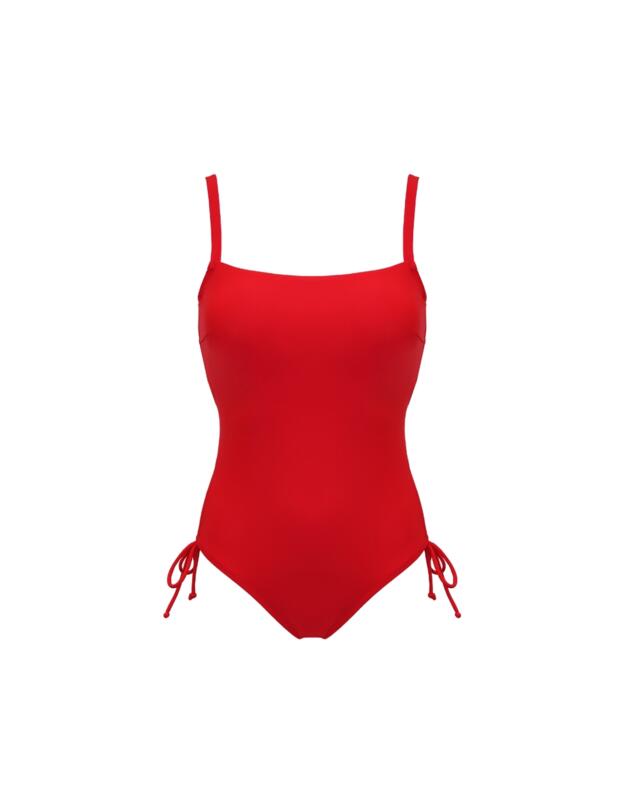 Pour Moi Square Neck Adjustable Swimsuit Red
