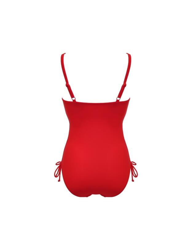 Pour Moi Square Neck Adjustable Swimsuit Red