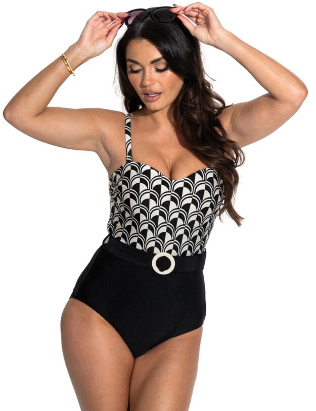Pour Moi Casablanca Strapless Belted Tummy Control Swimsuit Mono