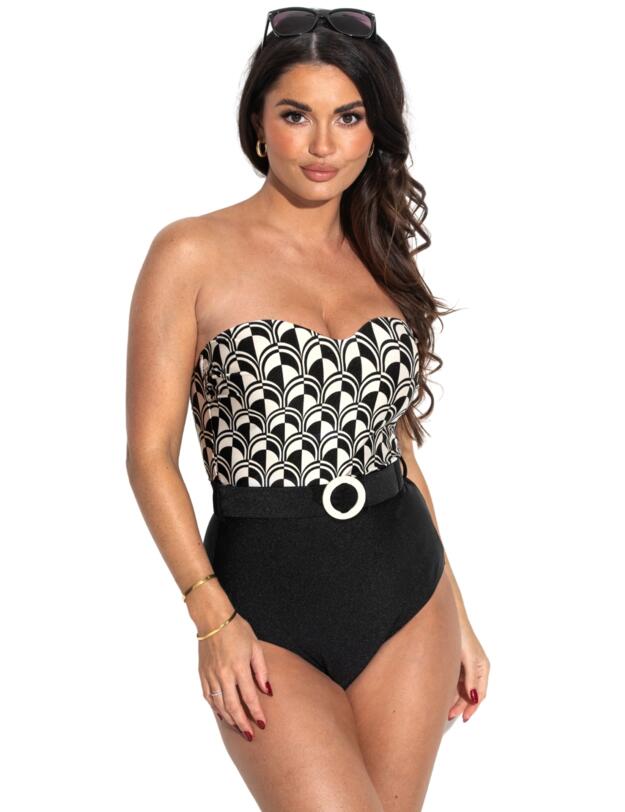 Pour Moi Casablanca Strapless Belted Tummy Control Swimsuit Mono