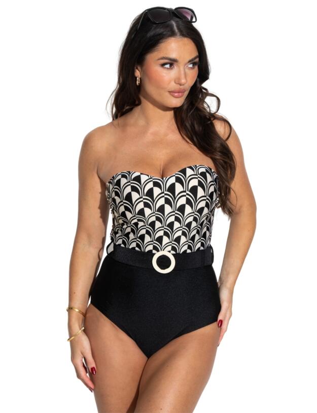 Pour Moi Casablanca Strapless Belted Tummy Control Swimsuit Mono