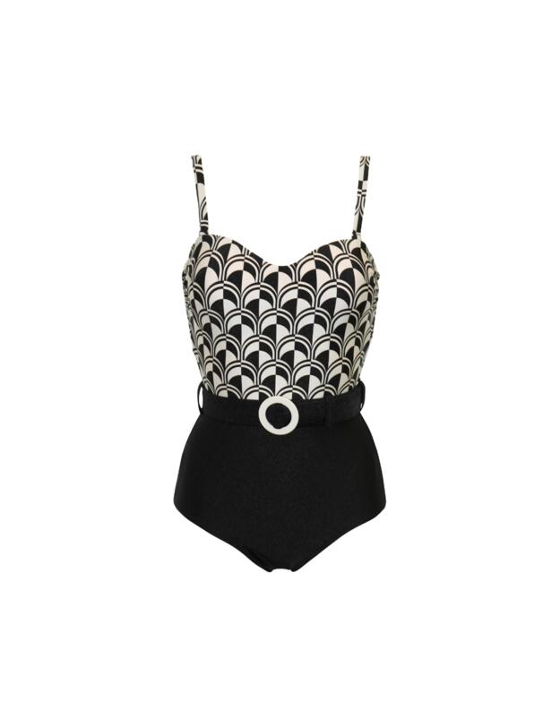 Pour Moi Casablanca Strapless Belted Tummy Control Swimsuit Mono