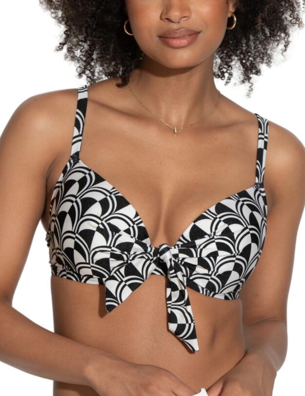 Pour Moi Casablanca Lightly Padded Underwired Front Tie Bikini Top Mono