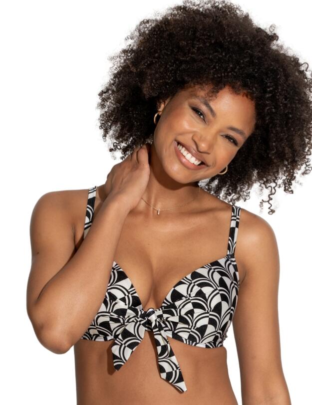 Pour Moi Casablanca Lightly Padded Underwired Front Tie Bikini Top Mono