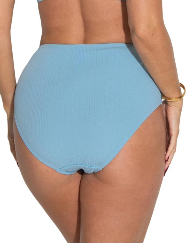 Pour Moi Cali Ribbed High-Waist Belted Control Brief Ocean Blue