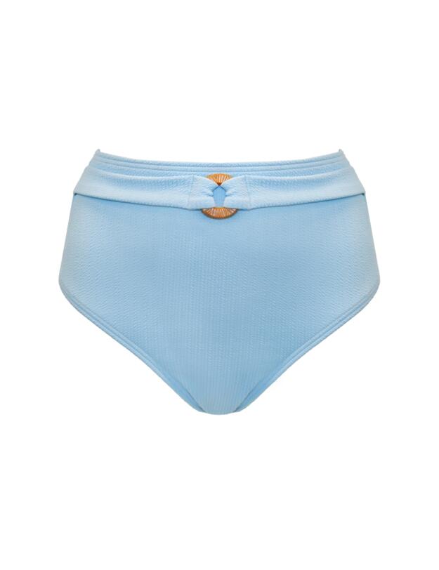 Pour Moi Cali Ribbed High-Waist Belted Control Brief Ocean Blue