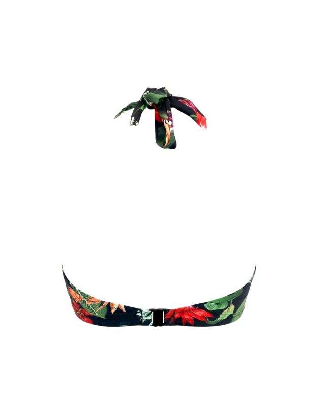 Pour Moi Palermo Halter Bikini Top Black Tropical