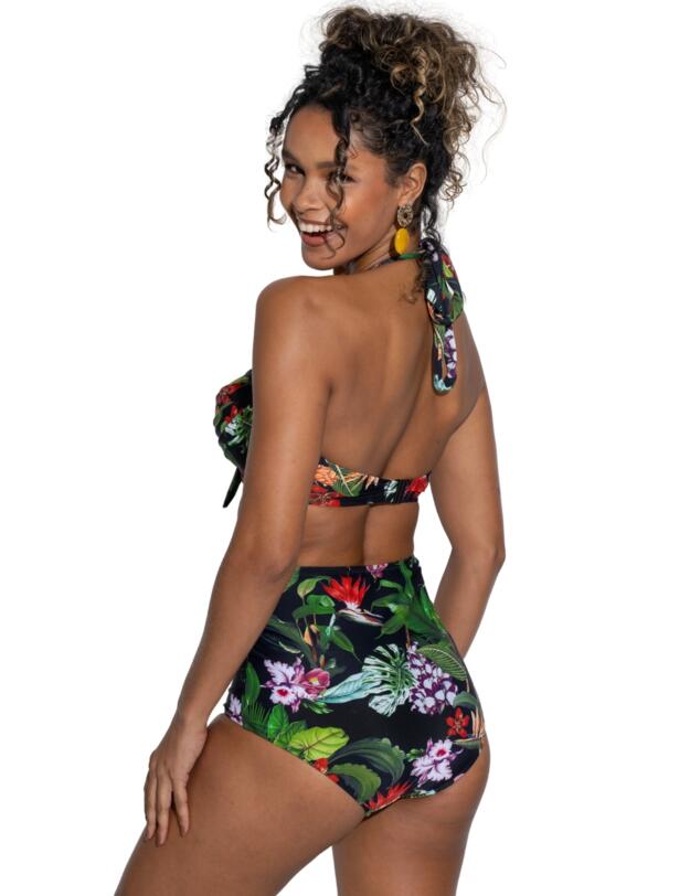 Pour Moi Palermo Halter Bikini Top Black Tropical