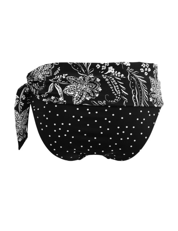 Pour Moi Getaway Fold Over Tie Bikini Brief Black/White