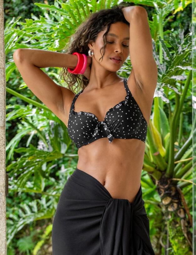 Pour Moi Getaway Convertible Underwired Bikini Top Black/White