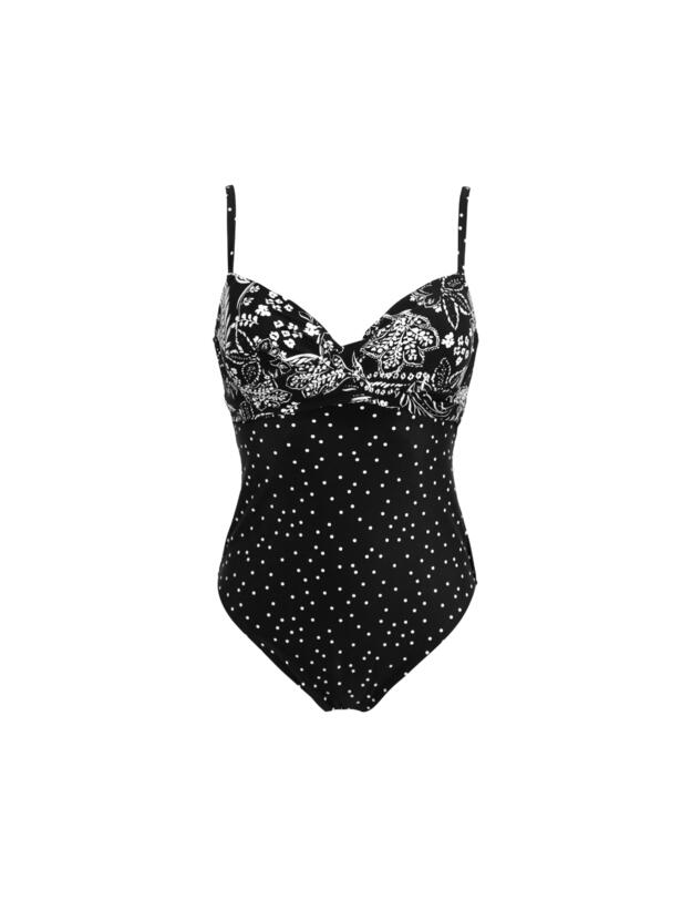 Pour Moi Getaway Lightly Padded Swimsuit Black/White