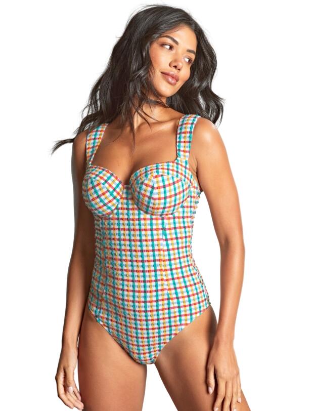 Panache Seersucker Monica Balcony Swimsuit Seersucker Multi 