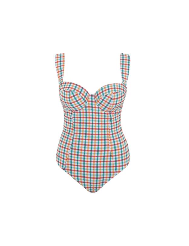 Panache Seersucker Monica Balcony Swimsuit Seersucker Multi 