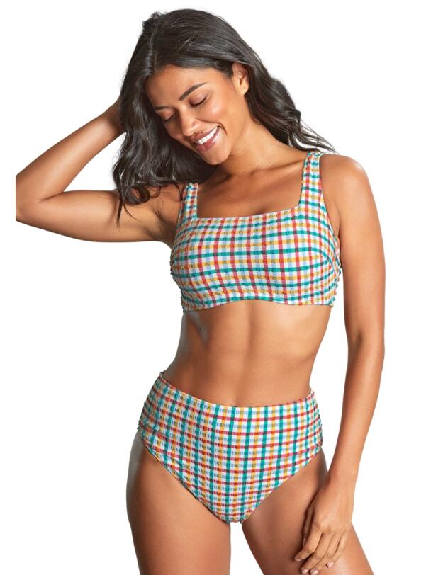 Panache Seersucker Gina Square Neck Crop Top Seersucker Multi 