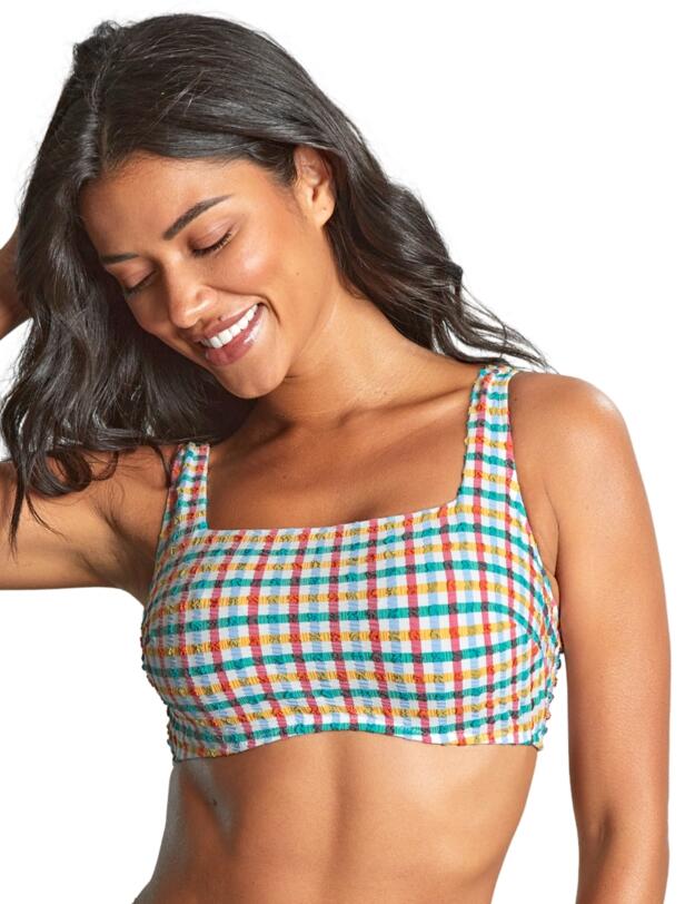 Panache Seersucker Gina Square Neck Crop Top Seersucker Multi 