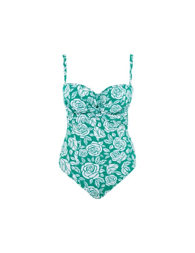 Panache English Rose Tatiana Twist Bandeau Swimsuit English Rose Print