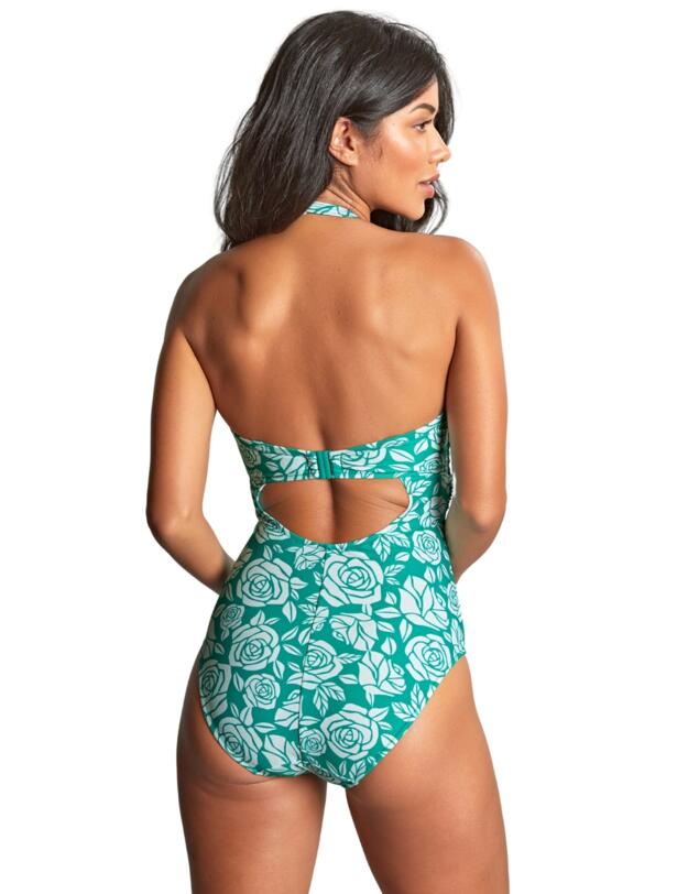 Panache English Rose Tatiana Twist Bandeau Swimsuit English Rose Print