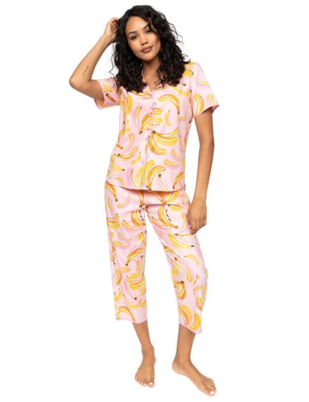 Cyberjammies Betsy Banana Print Pyjama Top Light Pink Mix 