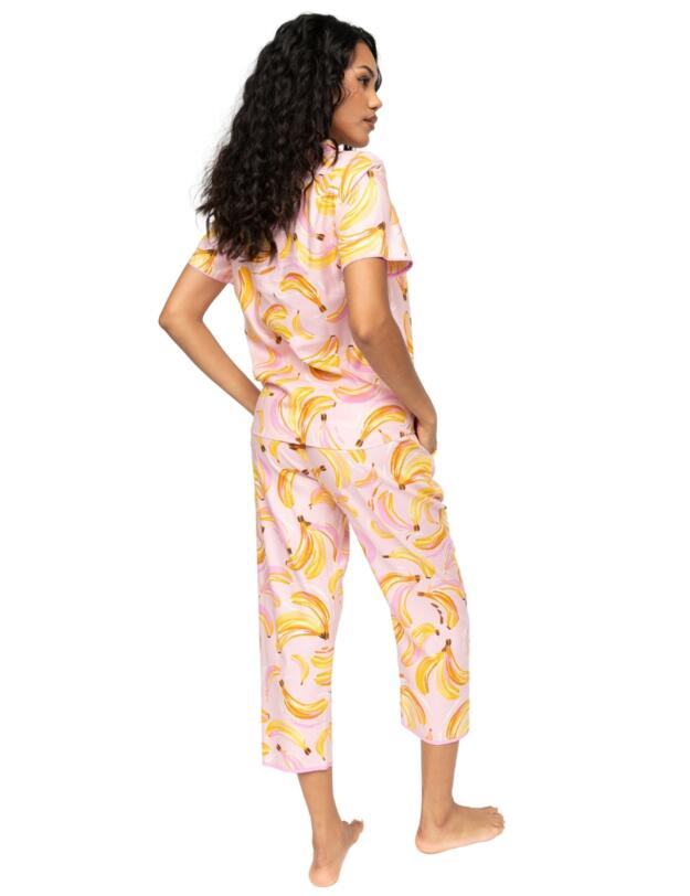 Cyberjammies Betsy Banana Print Cropped Pyjama Bottoms Light Pink Mix 