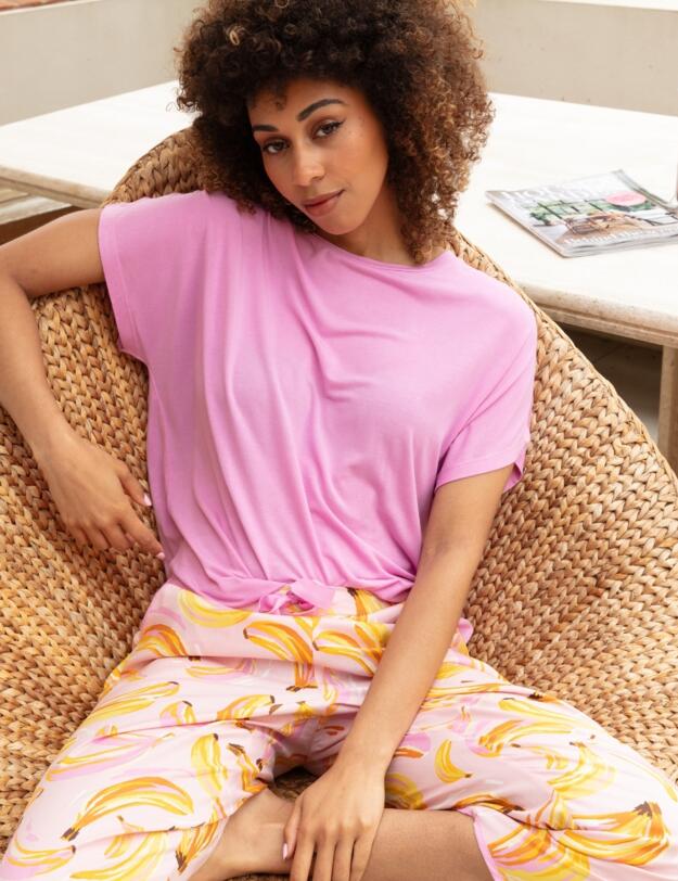 Cyberjammies Betsy Slouch Jersey Pyjama Top Light Pink Mix 