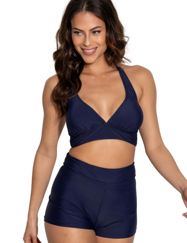 Pour Moi Space Non-Wired Halter Bikini Top Navy 