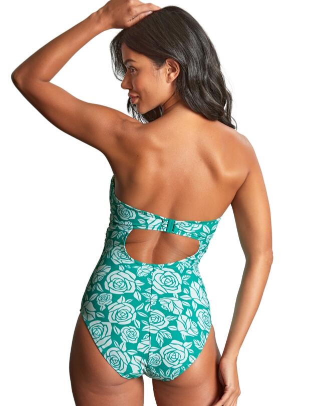 Panache English Rose Tatiana Twist Bandeau Swimsuit English Rose Print 