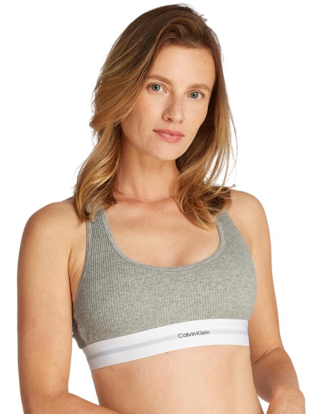 Calvin Klein Cotton Modal Lightly Lined Bralette Grey Heather