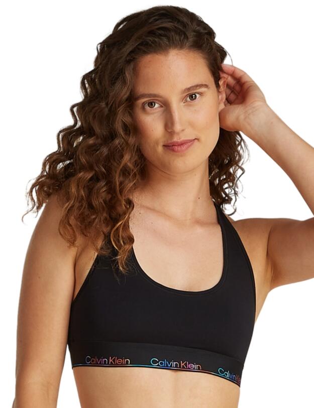 Calvin Klein Icon Cotton Modal Pride Unlined Bralette Black 