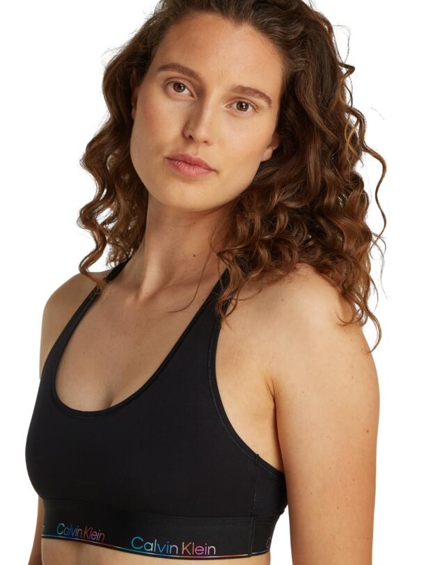 Calvin Klein Icon Cotton Modal Pride Unlined Bralette Black 