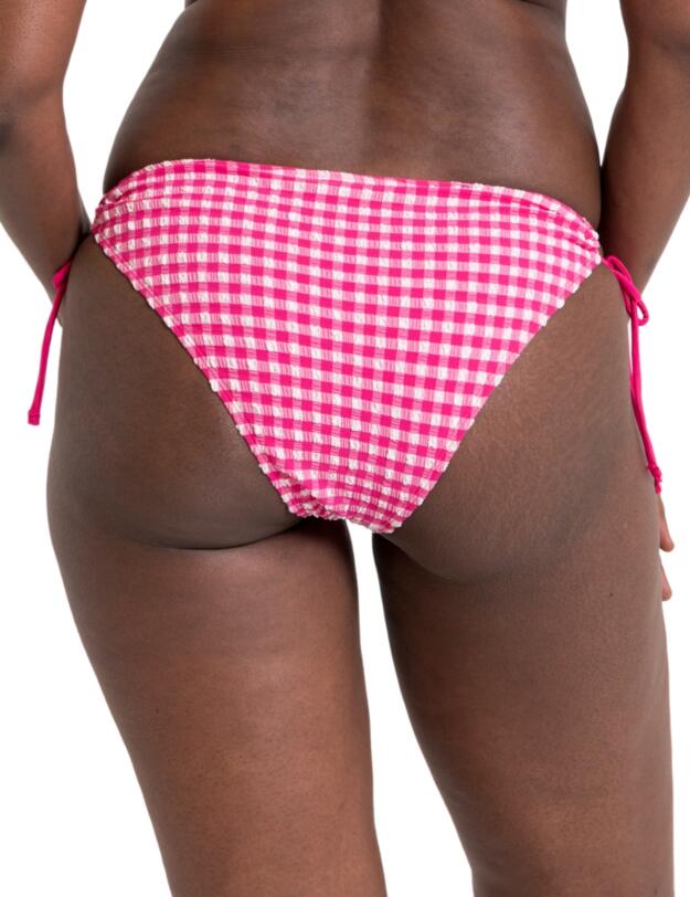 Curvy Kate Holiday Check Tie Side Bikini Brief Raspberry Pink 