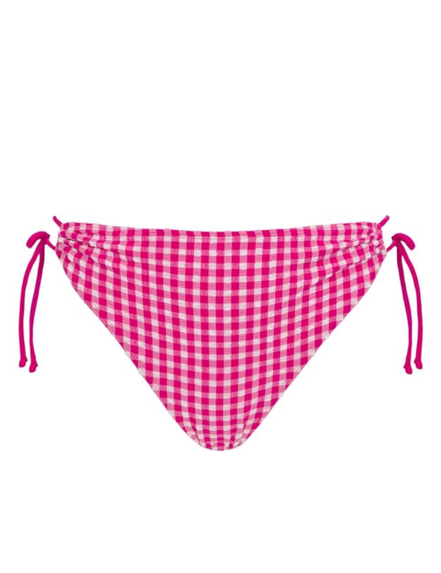 Curvy Kate Holiday Check Tie Side Bikini Brief Raspberry Pink 